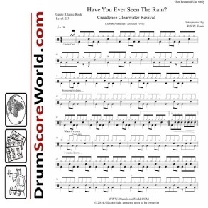 Creedence Clearwater Revival - Have You Ever Seen The Rain|Drum Sheet + Play-Along Track